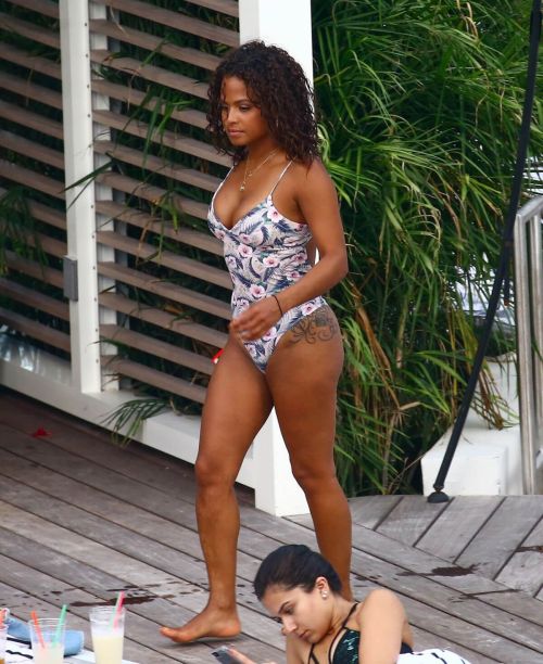 Christina Milian Stills in Swimsuit at Her Hotel in Miami 11