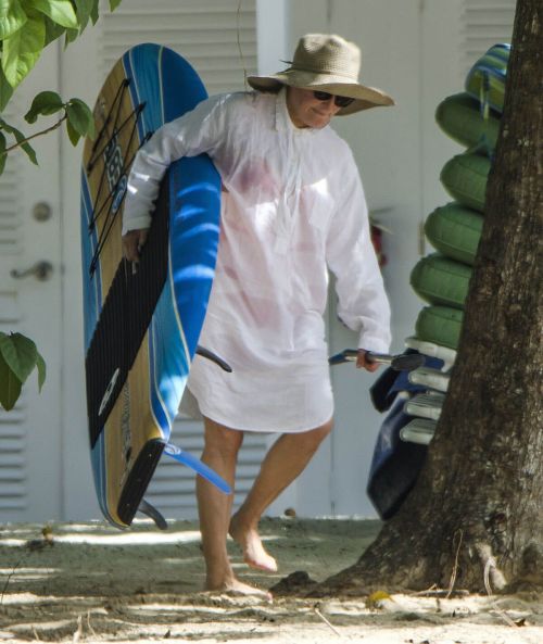 Glenn Close Stills Paddleboarding in Barbados 1