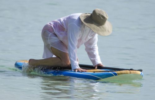 Glenn Close Stills Paddleboarding in Barbados 3