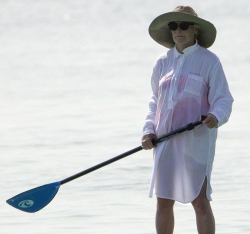 Glenn Close Stills Paddleboarding in Barbados 4