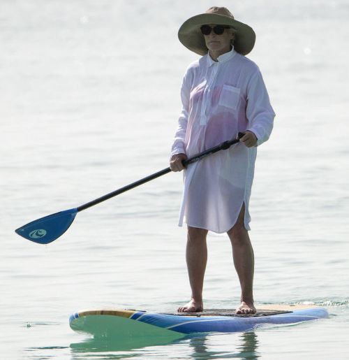 Glenn Close Stills Paddleboarding in Barbados 5