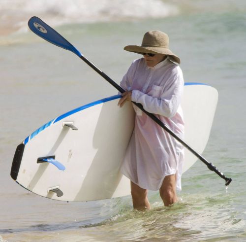 Glenn Close Stills Paddleboarding in Barbados 6