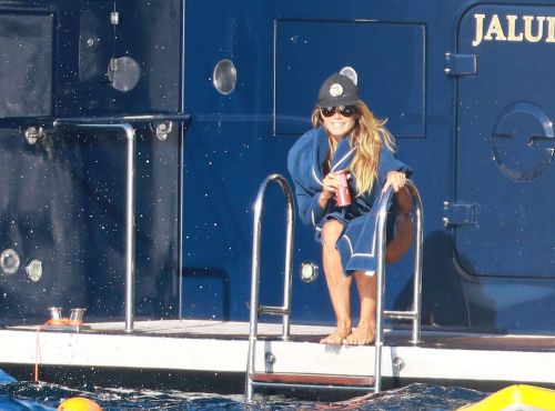 Heidi Klum in Bikini on a Yacht in Cap D