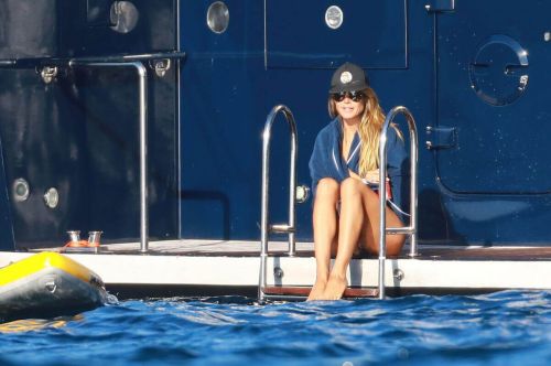 Heidi Klum in Bikini on a Yacht in Cap D