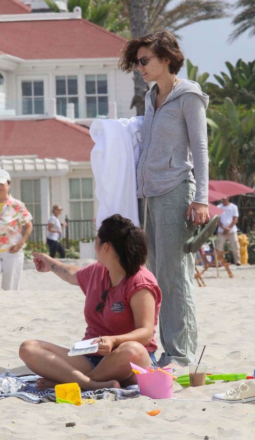 Lauren Cohan and Alanna Masterson Stills at Coronado Beach in San Diego
