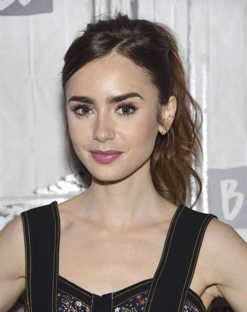 Lily Collins Stills at AOL Build Show in New York 11