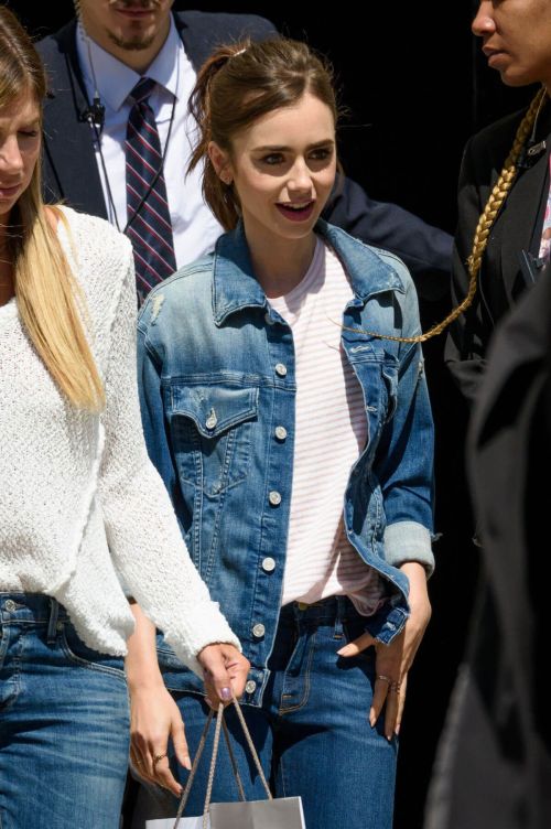 Lily Collins Stills at Leaving AOL Build in New York Photos 1