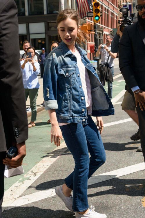 Lily Collins Stills at Leaving AOL Build in New York Photos 2