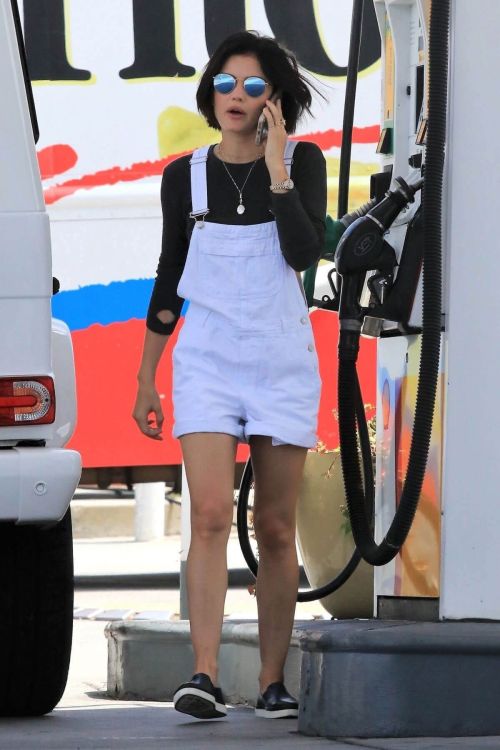 Lucy Hale at a Gas Station in Studio City Photos