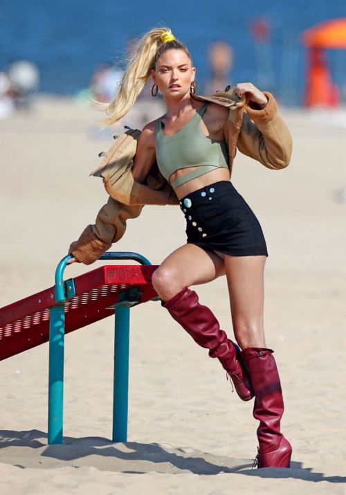 Martha Hunt on the Set of VS Photoshoot at Coney Island 2