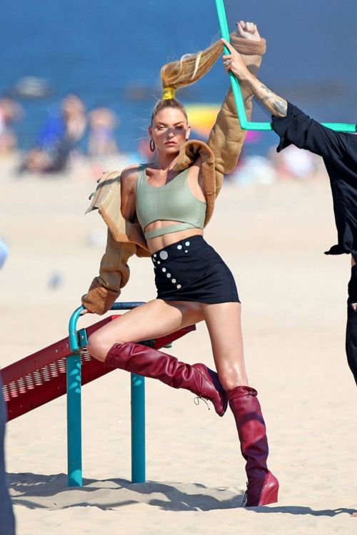 Martha Hunt on the Set of VS Photoshoot at Coney Island 7