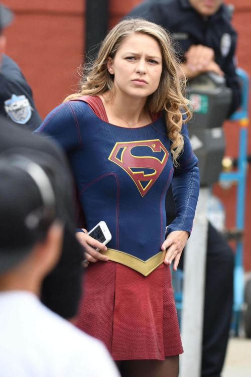 Melissa Benoist on the Set of Supergirl in New Westminster Photos 7