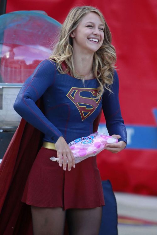 Melissa Benoist Stills on the Set of Supergirl in Vancouver 1