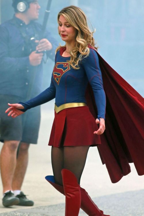 Melissa Benoist Stills on the Set of Supergirl in Vancouver 2