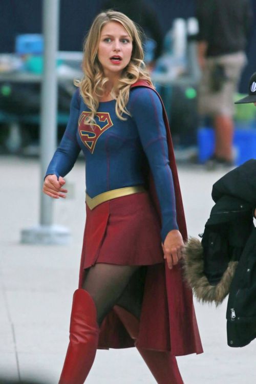 Melissa Benoist Stills on the Set of Supergirl in Vancouver 6