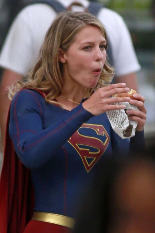 Melissa Benoist Stills on the Set of Supergirl in Vancouver 7