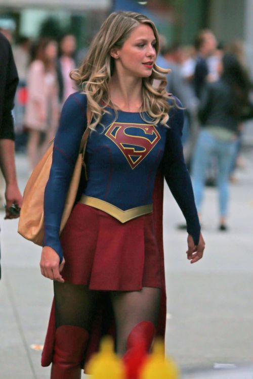 Melissa Benoist Stills on the Set of Supergirl in Vancouver 10