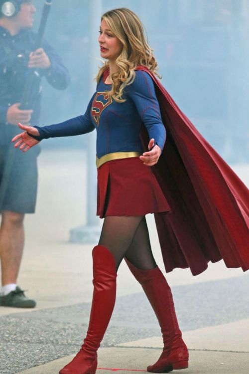 Melissa Benoist Stills on the Set of Supergirl in Vancouver 12