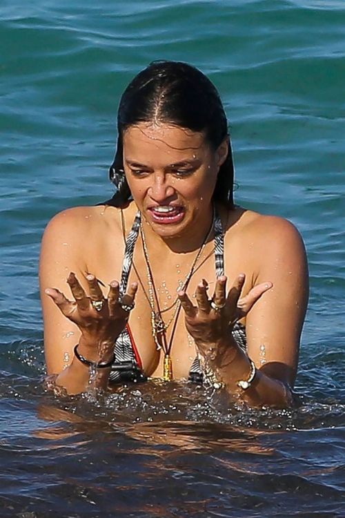 Michelle Rodriguez Stills in Bikini at a Beach in St Tropez 4