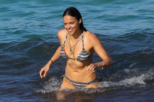 Michelle Rodriguez Stills in Bikini at a Beach in St Tropez 11