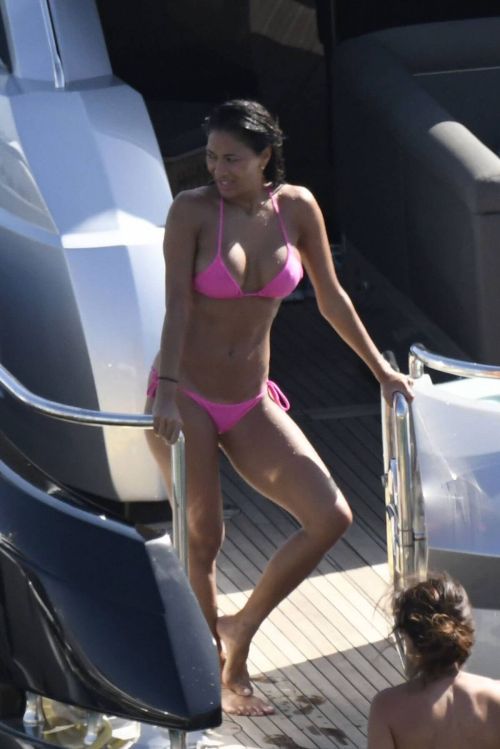 Nicole Scherzinger Stills in Bikini at a Boat in Mykonos 24