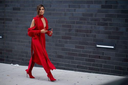 Olivia Culpo Wearing Red Dress Out and About in Long Island 2