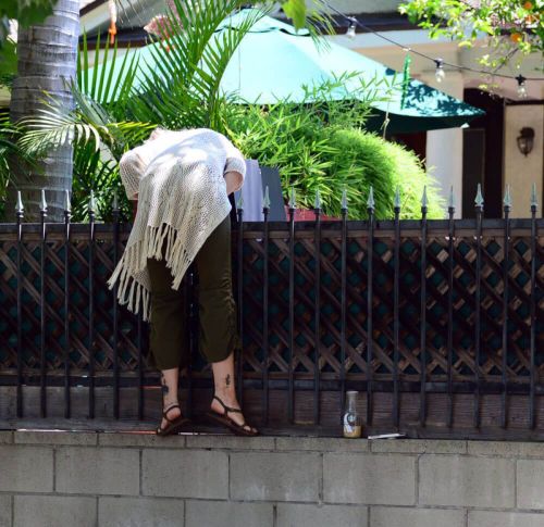 Paris Jackson Stills Going Over a Wall in Los Angeles 11