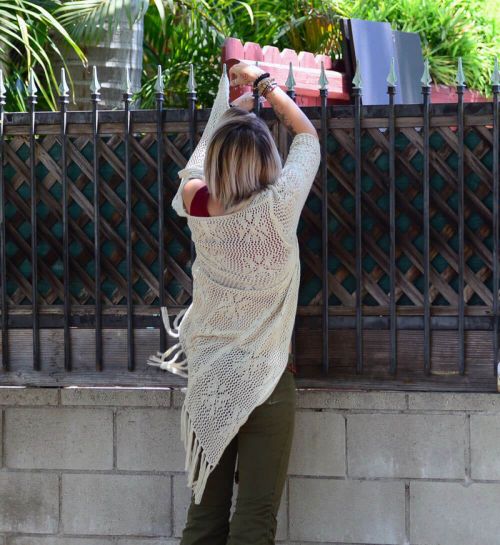 Paris Jackson Stills Going Over a Wall in Los Angeles 15