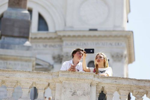 Peyton List Stills Out and about in Rome 9