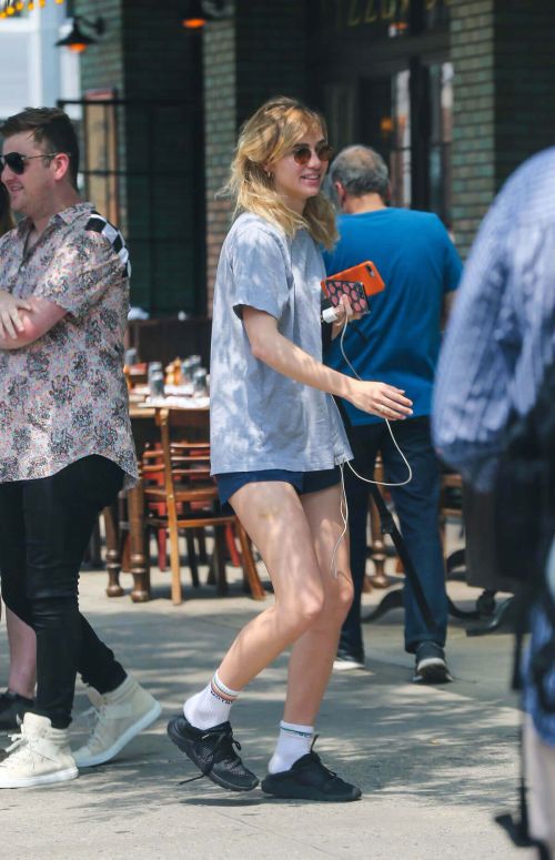 Suki Waterhouse Stills in Shorts Out in New York