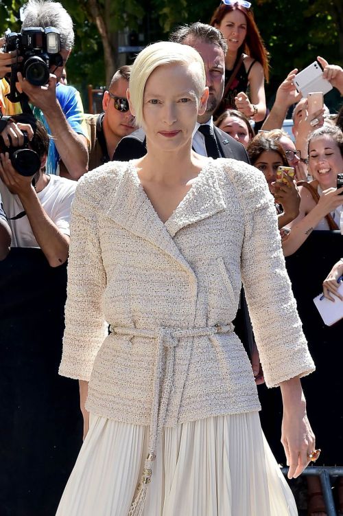 Tilda Swinton Stills at Chanel Fashion Show in Paris 2