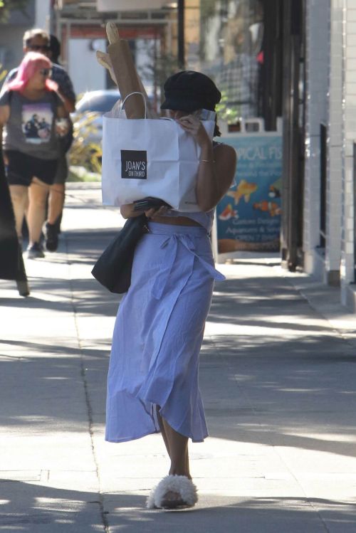 Vanessa Hudgens Stills Hides Behind a Bag of Baguettes in Studio City 9