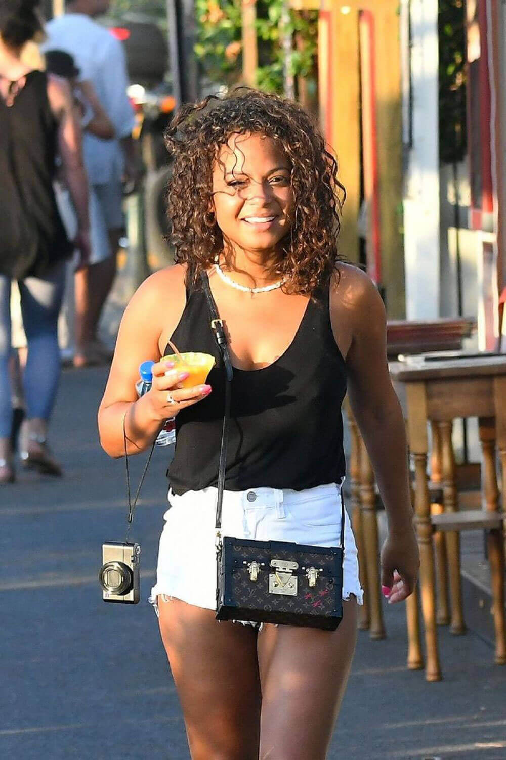 Christina Milian show off thighs in shorts Out in Saint-Tropez