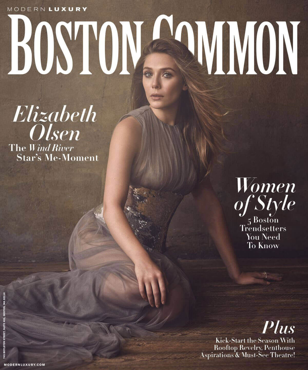 Elizabeth Olsen Stills in Boston Common Magazine, Fall 2017