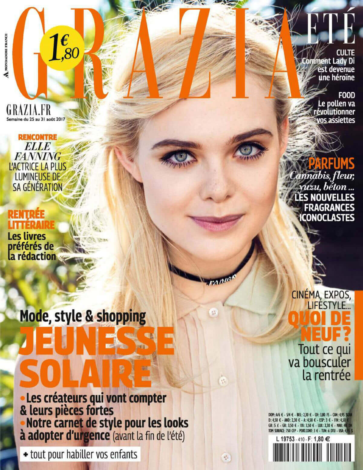 Elle Fanning Photos for Grazia Magazine, France August 2017