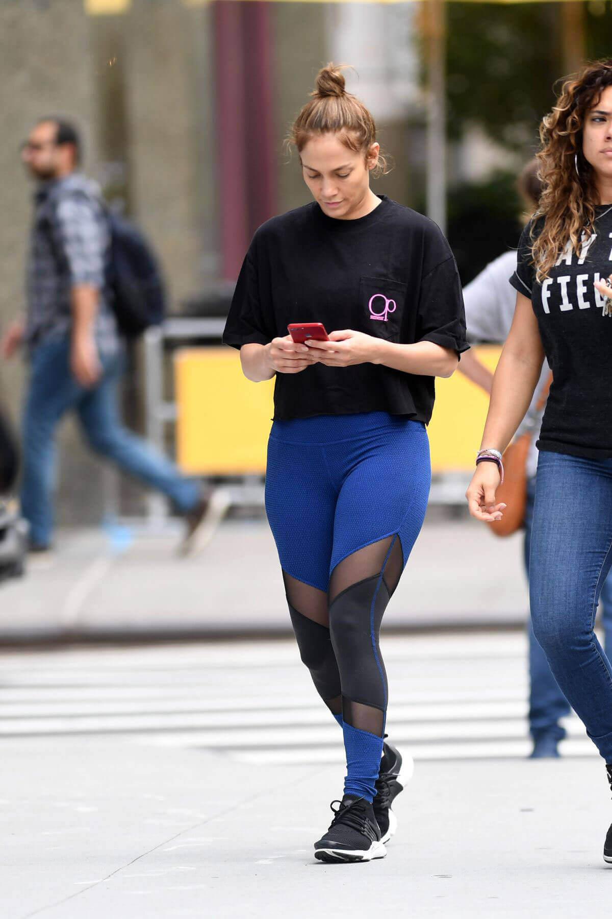 Jennifer Lopez wearing tights Stills at a Gym in New York