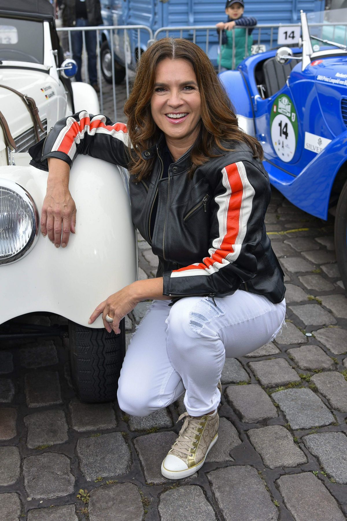 Katarina Witt Stills at 10th Hamburg to Berlin Classic Car Rally