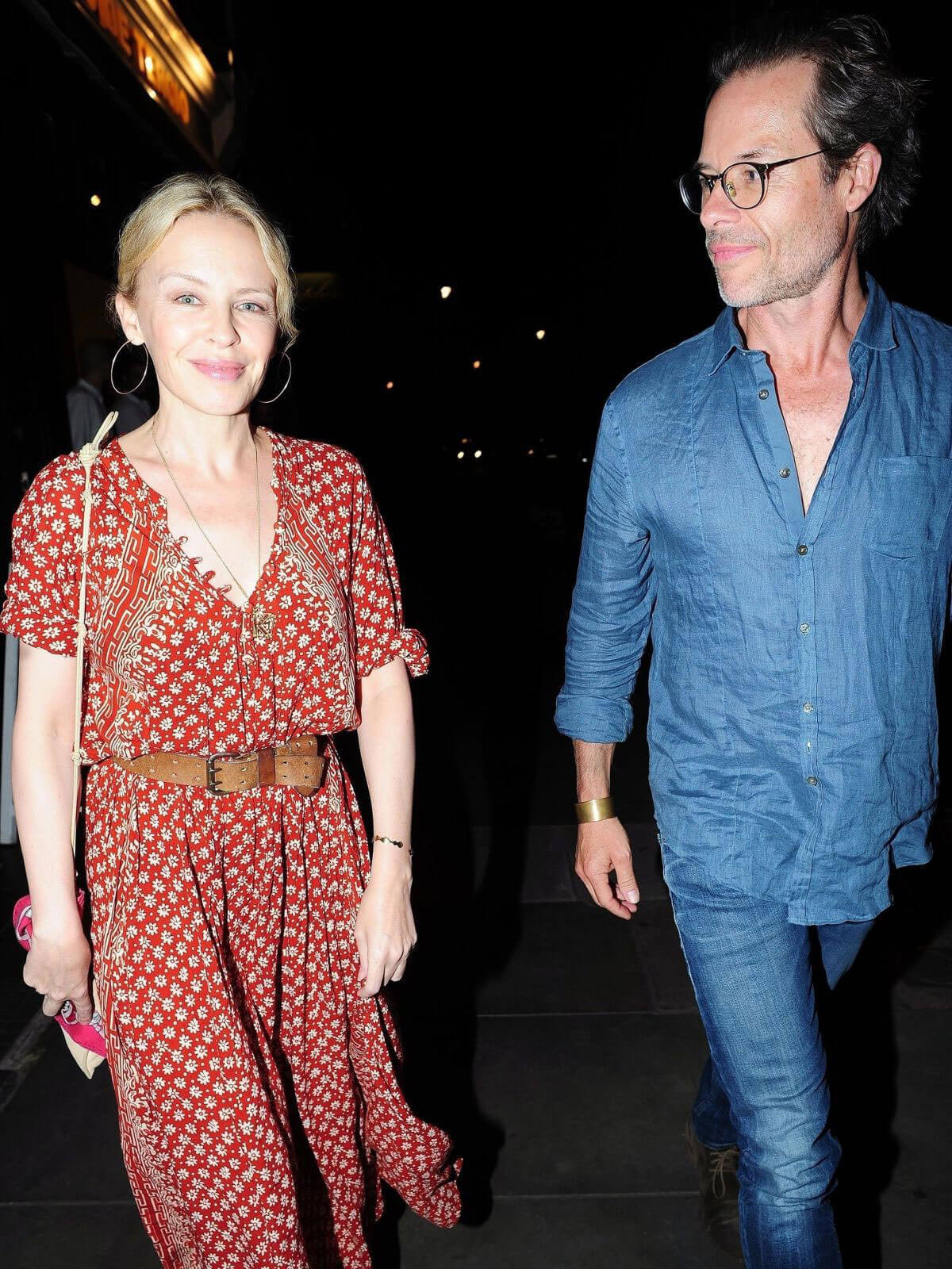 Kylie Minogue and Guy Pearce Stills Out for Dinner in London