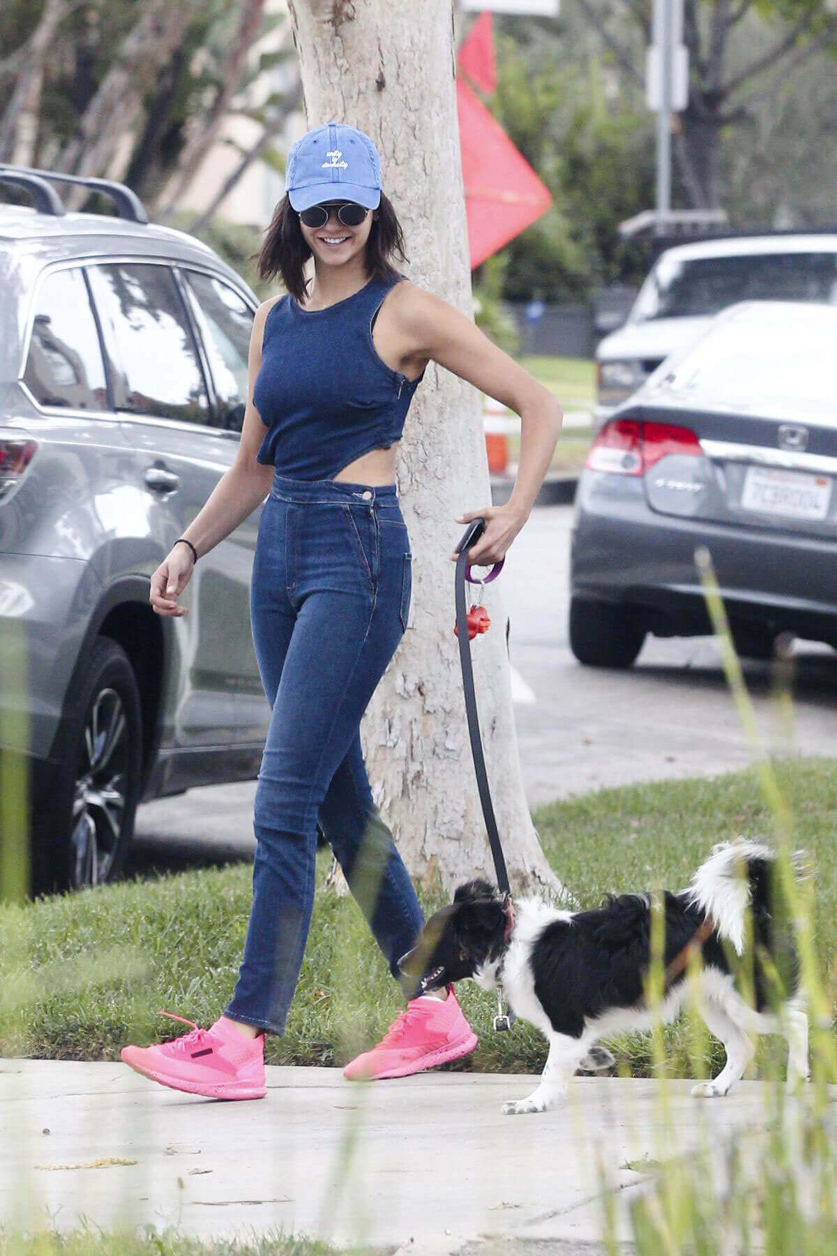 Nina Dobrev Stills Takes Her Dog Out for a Walk in Los Angeles