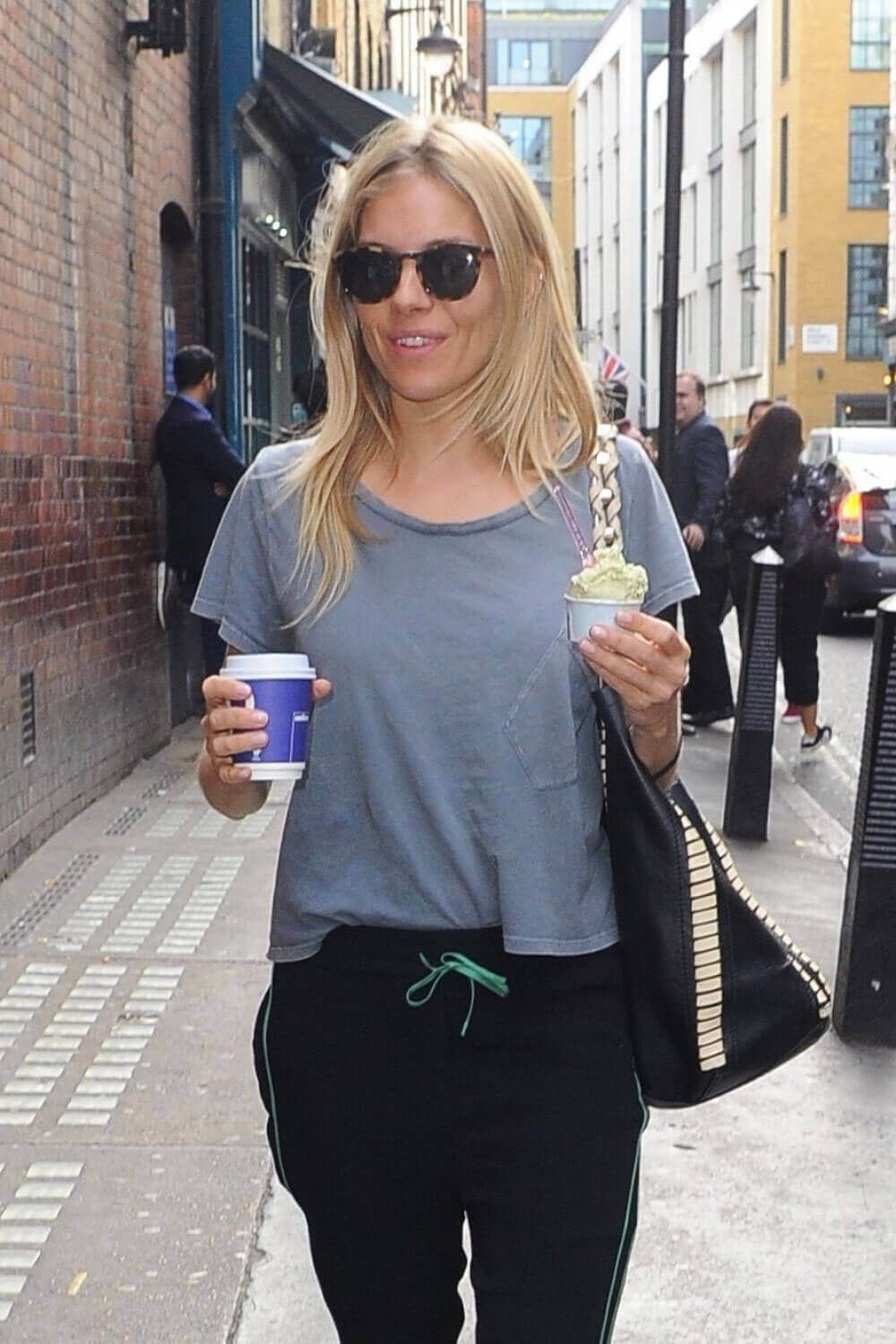 Sienna Miller Stills Arrives at Apollo Theatre in London