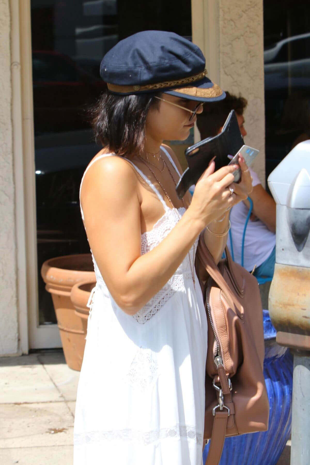 Vanessa Hudgens wears white dress out and about in Los Angeles