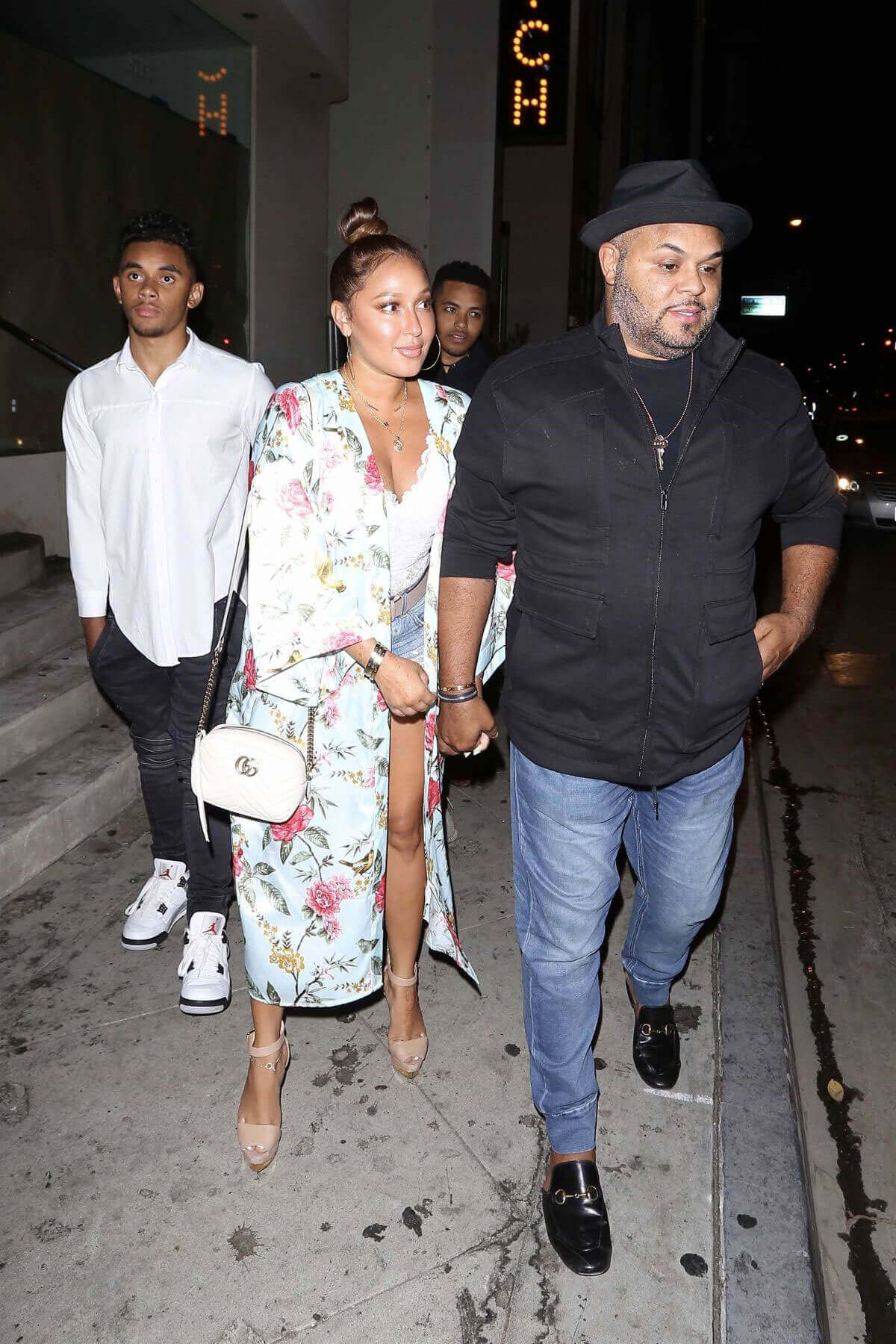 Adrienne Bailon and Israel Houghton Stills at Catch LA in West Hollywood