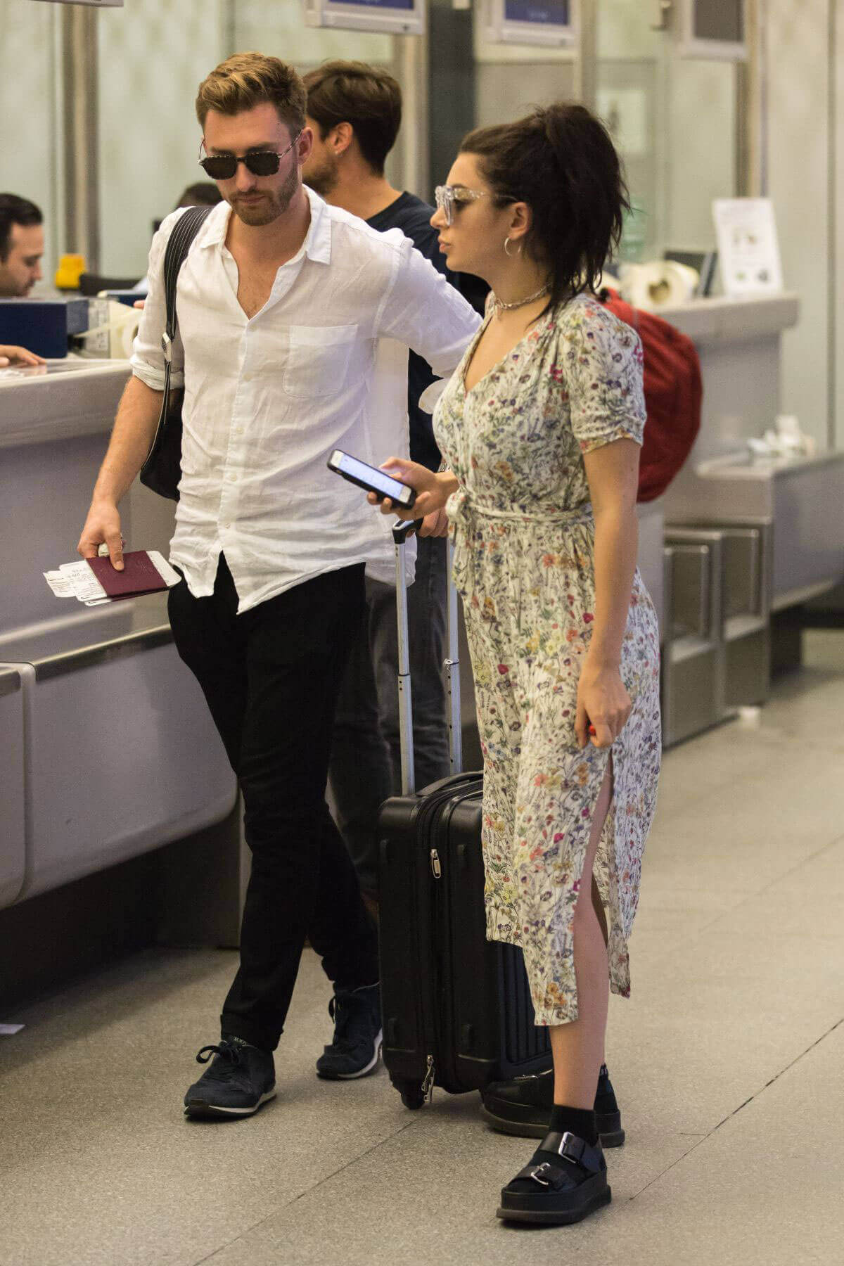 Charli XCX with Her Partners Stills at Tegel Airport in Berlin