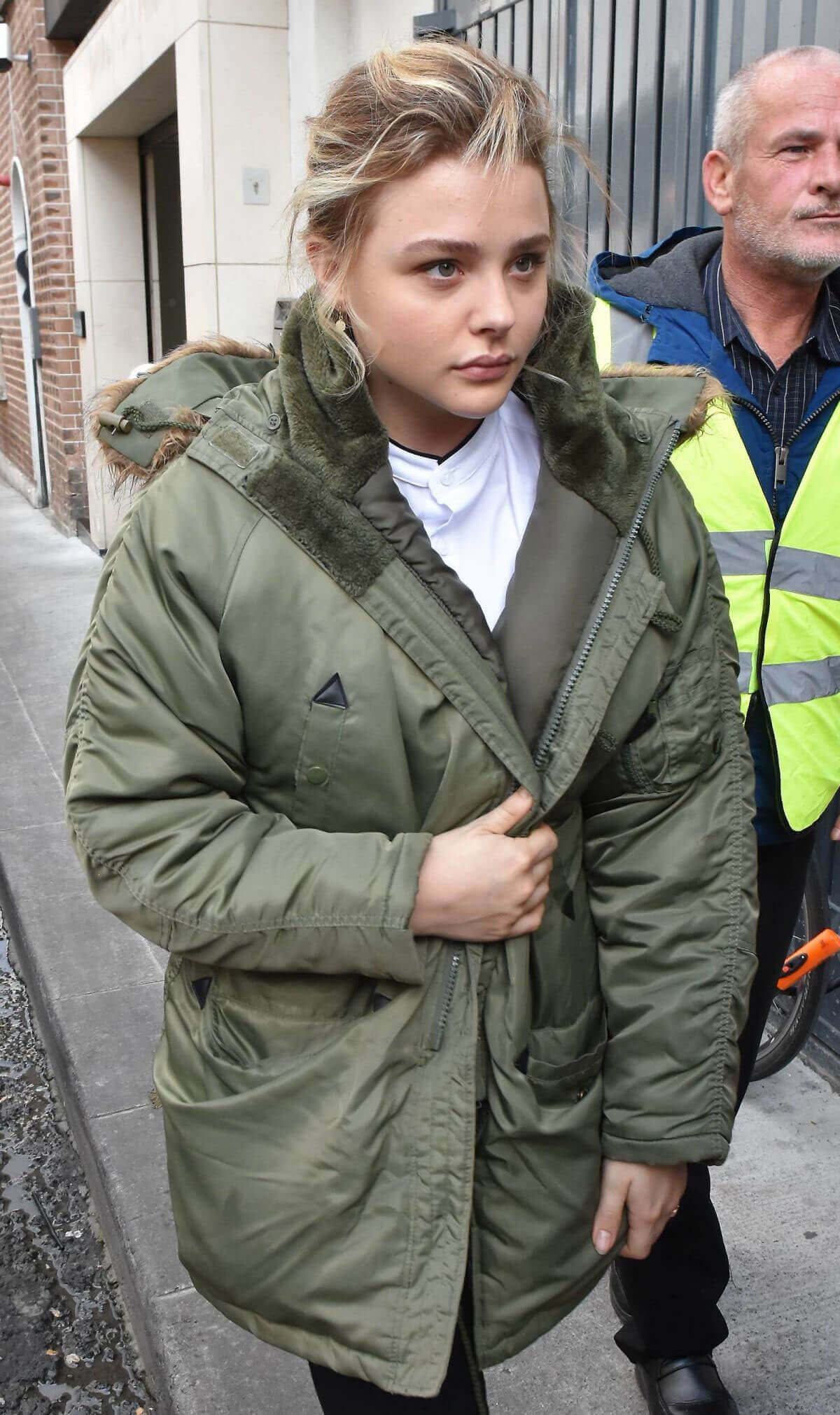 Chloe Grace Moretz Stills Arrives on the Set of The Widow in Dublin