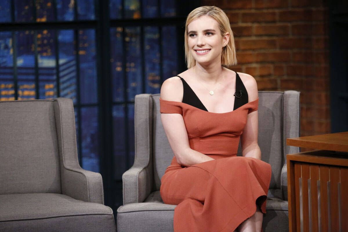 Emma Roberts on Late Night with Seth Meyers in New York