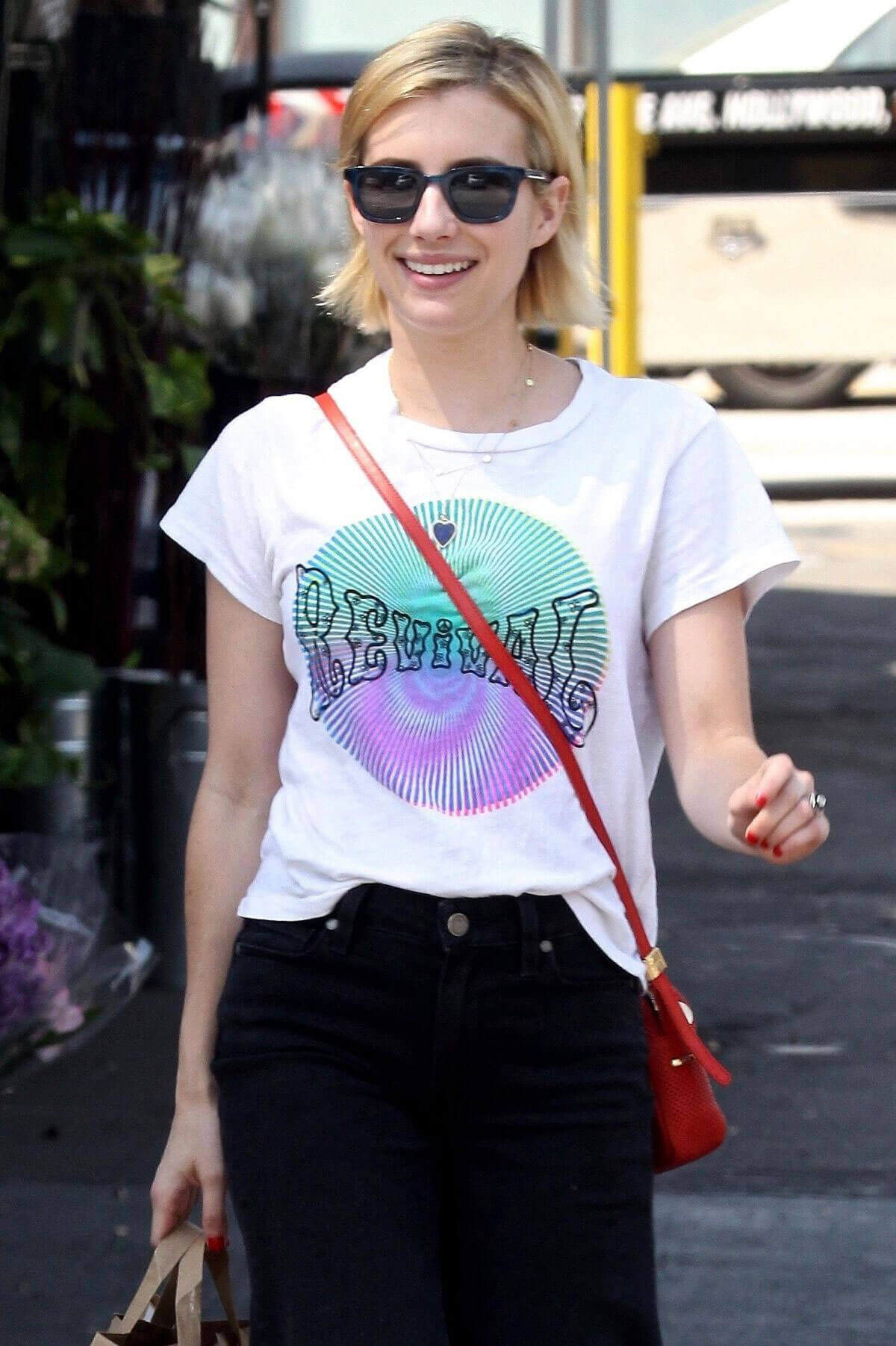 Emma Roberts stills grocery shopping out in West Hollywood