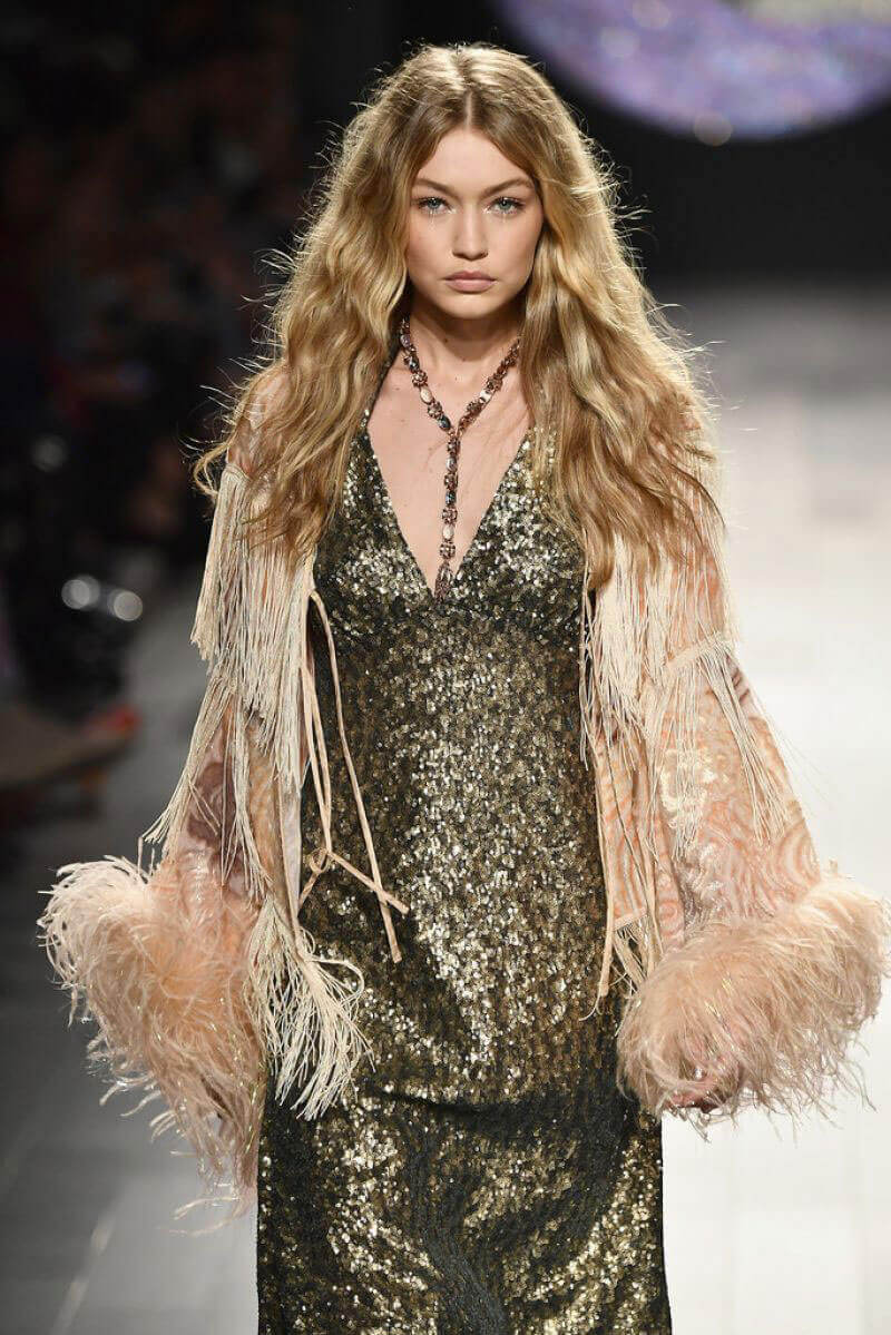 Gigi Hadid at Anna Sui Runway Show at New York Fashion Week