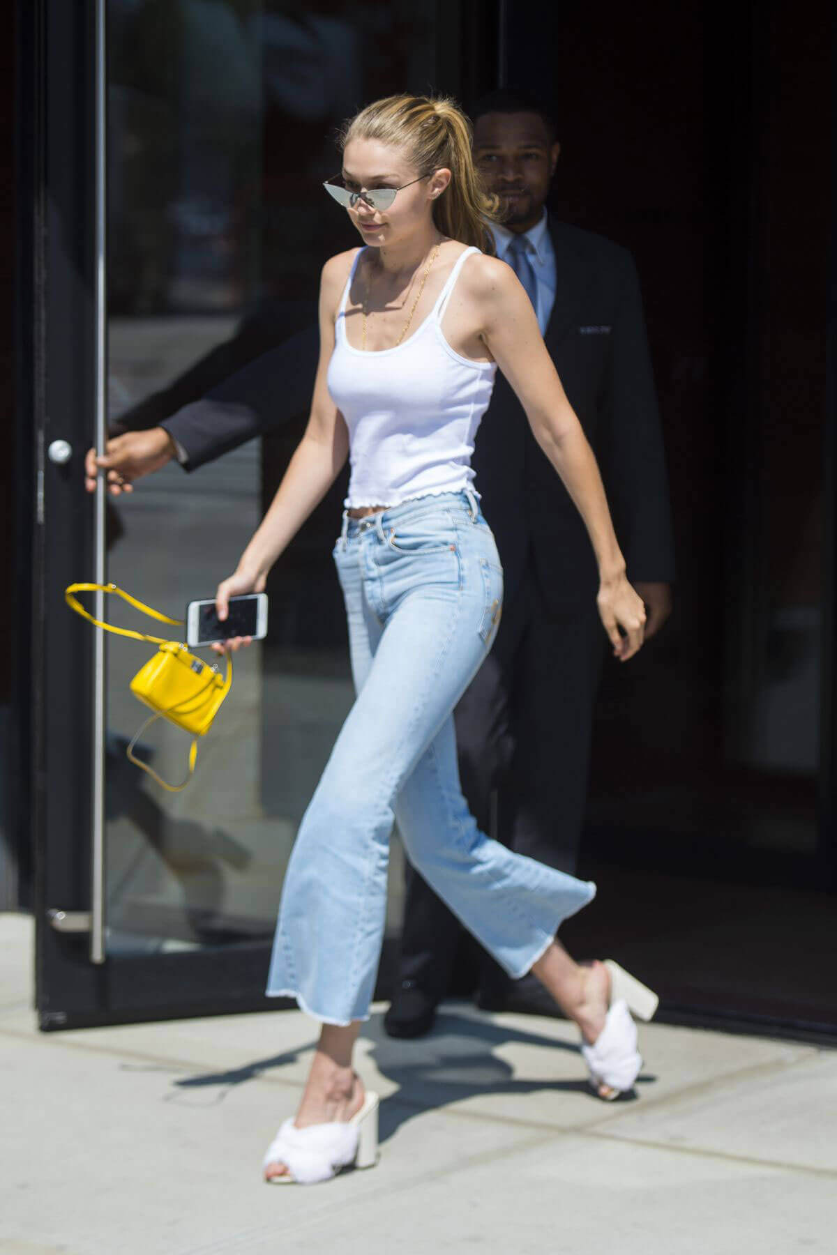 Gigi Hadid wears Tank Top and Jeans Out in New York