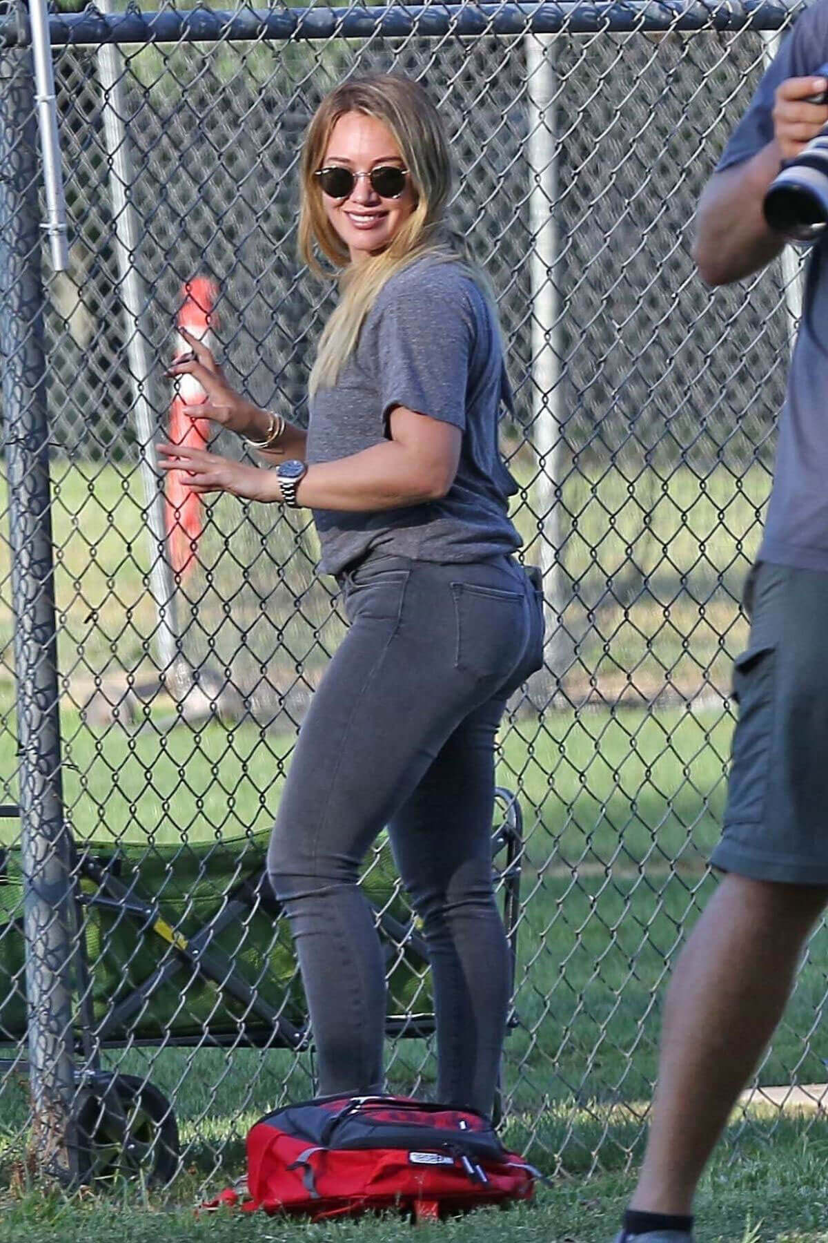 Hilary Duff Stills at a Baseball Court in Toluca Lake