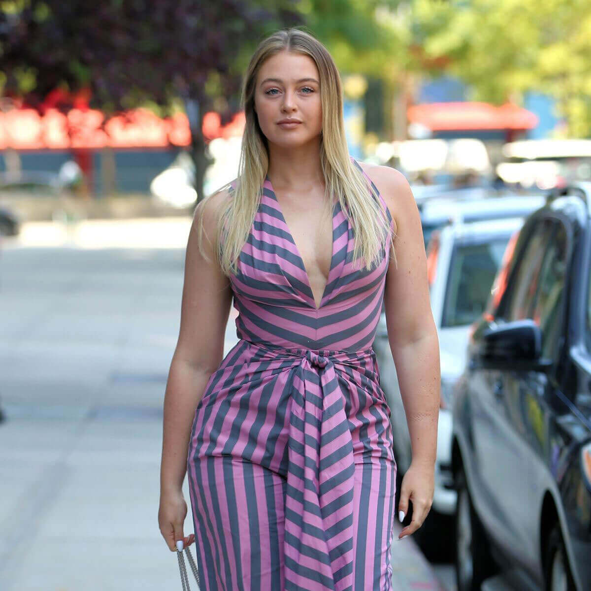 Iskra Lawrence in Jumpsuit Out in New York